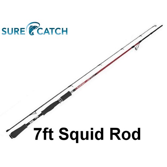 Red Surecatch 7ft 2 Pce Inkvader Egi Spin Fishing Rod - Squid Rod