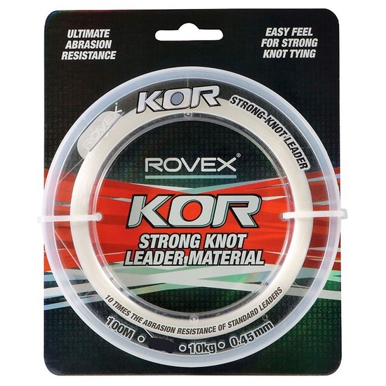 100 Metre Spool of 200lb Rovex KOR Monofilament Fishing Leader-Clear Mono Leader