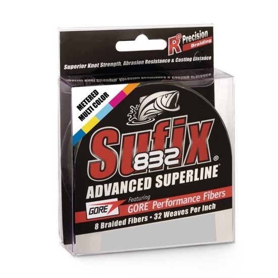 330yd Spool of Metered Multi-Coloured Sufix 832 Superline Braided Fishing Line