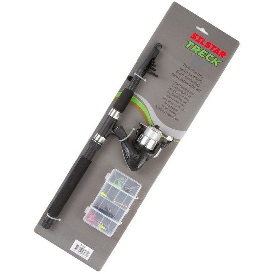 Silstar 6ft Treck Telescopic Fishing Rod and Reel Travel Combo with Tackle Kit