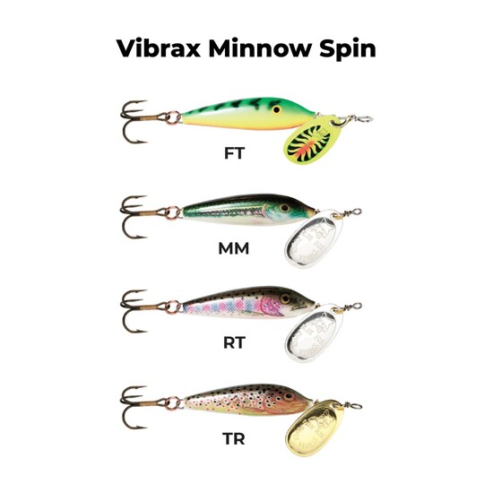 Size 2 Blue Fox Vibrax Minnow Spin 4gm Spinner Lure