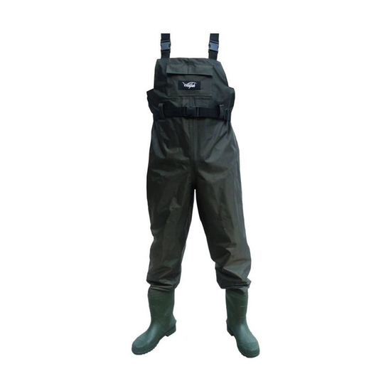 Wildfish Chest Wader-Tough Nylon/PVC Fishing Wader with Integrated Boot