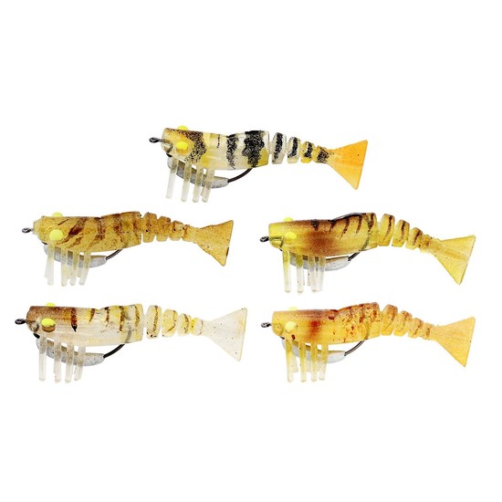 Zerek 2 Inch Live Shrimp Soft Plastic Fishing Lure with Bonus Jig Head