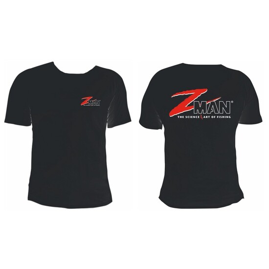 Black Zman Logo Tee Shirt - 100% Cotton Short Sleeve Fishing Shirt