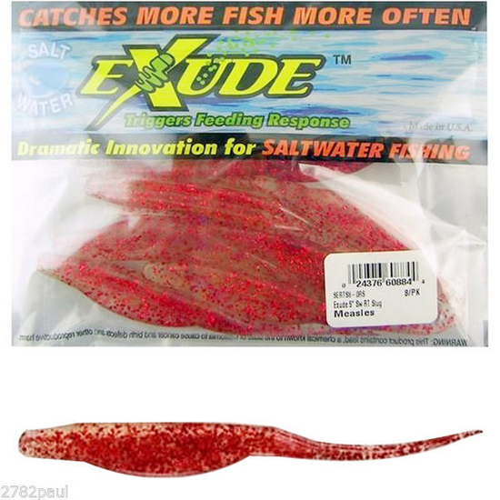 EXUDE 5" RT SLUG LURE - MEASLES - SOFT PLASTIC WITH FISH ATTRACTANT OIL