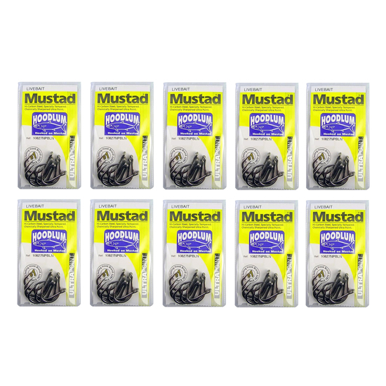 MUSTAD HOODLUM SIZE 4/0- 10827NPBLN -BULK 10 Pce VALUE PACK-CHEMICALLY SHARPENED