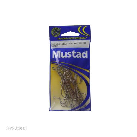 SIZE 3/0 MUSTAD 4540BLN M.T POINT EXTRA LONG SHANK HOOKS QTY 33 FISHING HOOKS