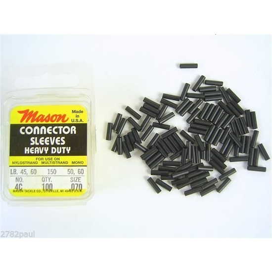100 x Size 4 Mason Crimps - Crimping Connector Sleeves for Fishing Wire/Line