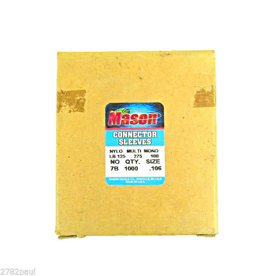1000 x Size 7 Mason Crimps - Crimping Connector Sleeves for Fishing Wire/Line