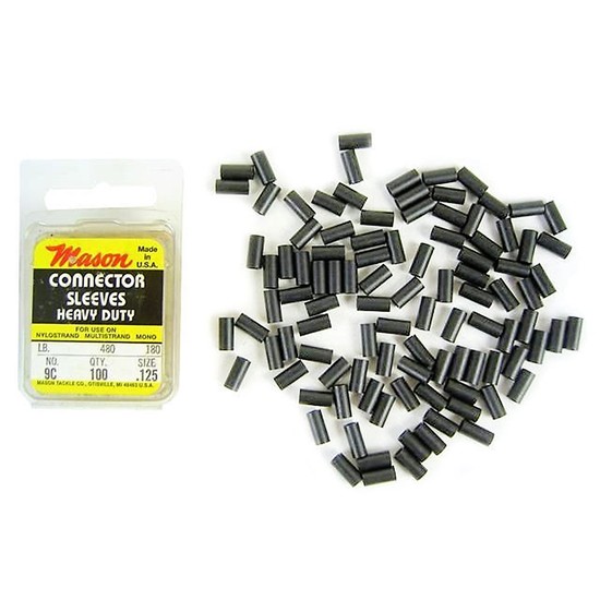 100 x Size 9 Mason Crimps - Crimping Connector Sleeves for Fishing Wire/Line