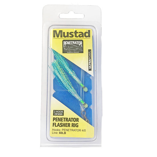 Size 4/0 Mustad Penetrator Flasher Rig - Colour 2A - 2 Hook Snapper Rig
