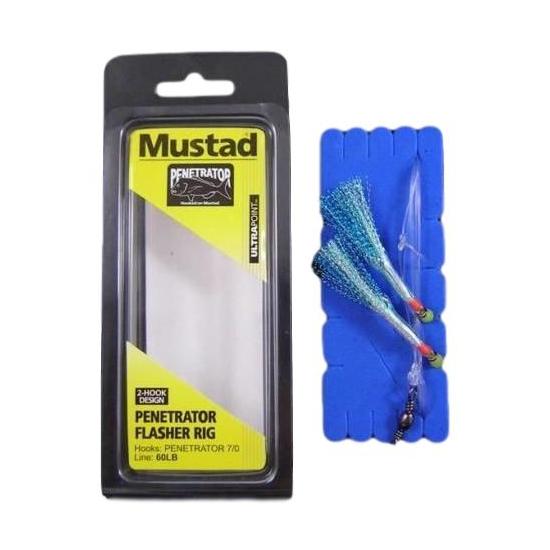 Size 7/0 Mustad Penetrator Flasher Rig - Colour CC - 2 Hook Snapper Rig