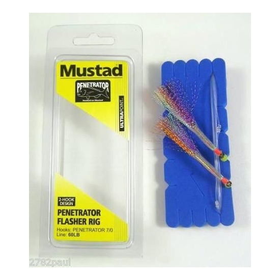 Size 7/0 Mustad Penetrator Flasher Rig - Colour 2C - 2 Hook Snapper Rig