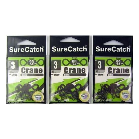 SIZE 3 BRAND NEW BLACK CRANE SWIVELS - BULK PACK X 3 - 30 PIECES