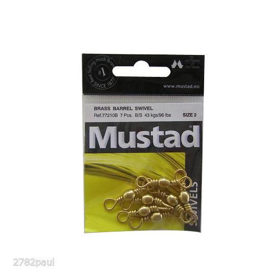 SWIVELS BRASS BARREL SIZE 2 QUALITY MUSTAD BRAND 7 PCE