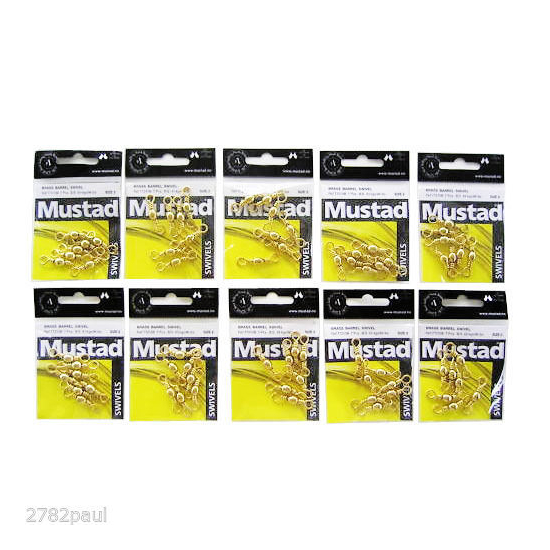 SWIVELS BRASS BARREL SIZE 2 MUSTAD BRAND 70 PCE BULK