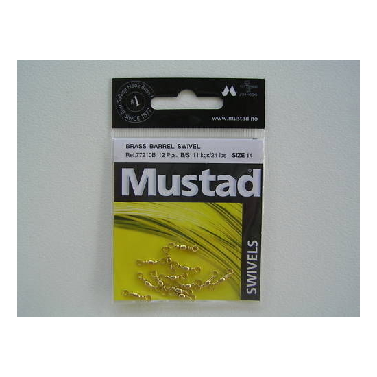 SWIVELS BRASS BARREL SIZE 14 MUSTAD BRAND 12 PIECES