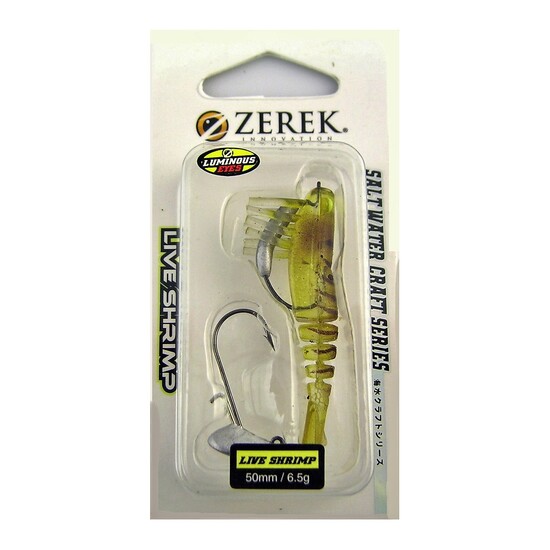 ZEREK LIVE SHRIMP - 50mm PRE RIGGED-LUMO EYES - 15 COLOUR - KEVLAR JOINTED BODY