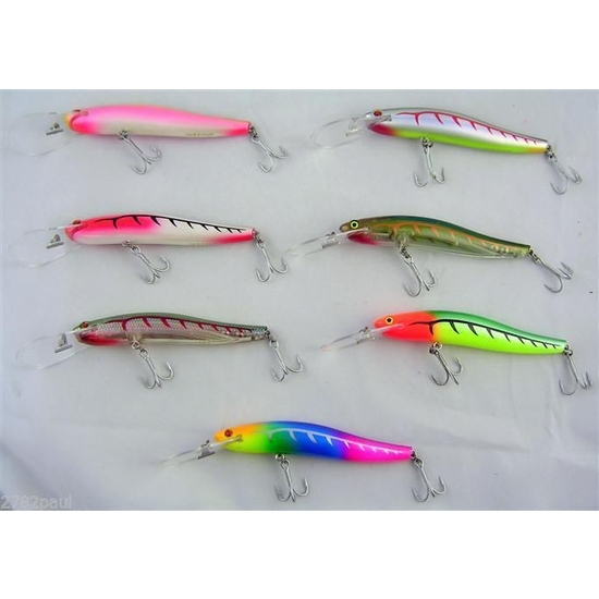 ZEREK RIPPER DIVER-130mm,FLOATING LURE- BULK 7 PACK - DEPTH 5 METRE-ENTIRE RANGE