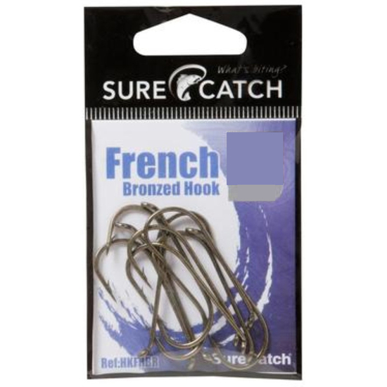 Surecatch French Bronzed Fishing Hook - Size 1/0 Qty 12