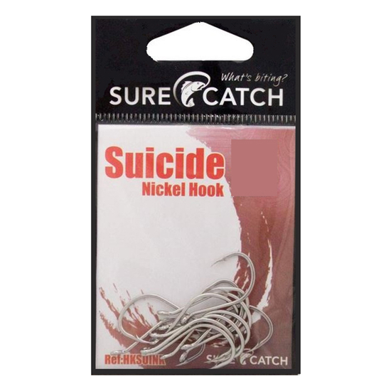 Surecatch Suicide Nickel Fishing Hooks - Size 3/0 Qty 8