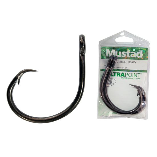 1 Packet of Mustad 39950NP-BN Size 12/0 Demon Perfect Circle Fishing Hooks-Qty:3