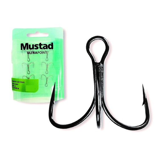 Mustad Tg76bln Size 2 Qty 6 Kevin Van Dam Ultra Point Chemical Sharpened Treble