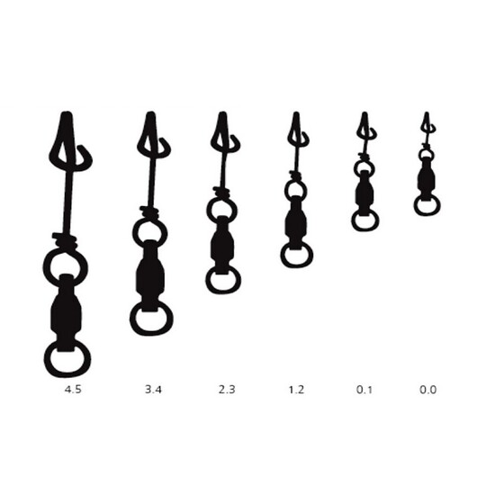 Mustad Ultrapoint Fastach Clips with Ball Bearing Swivel - Choose your Size[Size: 0.0 Qty: 8 Clips]