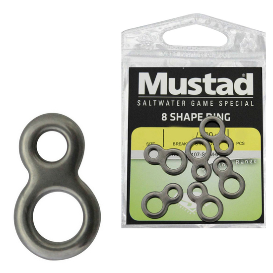 Mustad SS 8/Shape Ring SzL 1000lb/453Kg 5pce/Pkt For Fishing Lures