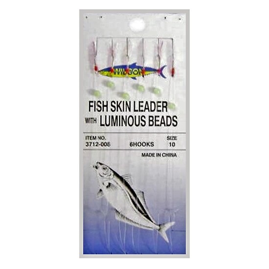 Wilson Bait Jig - Fish Skin Fishing Rig 6 Hooks Size 10