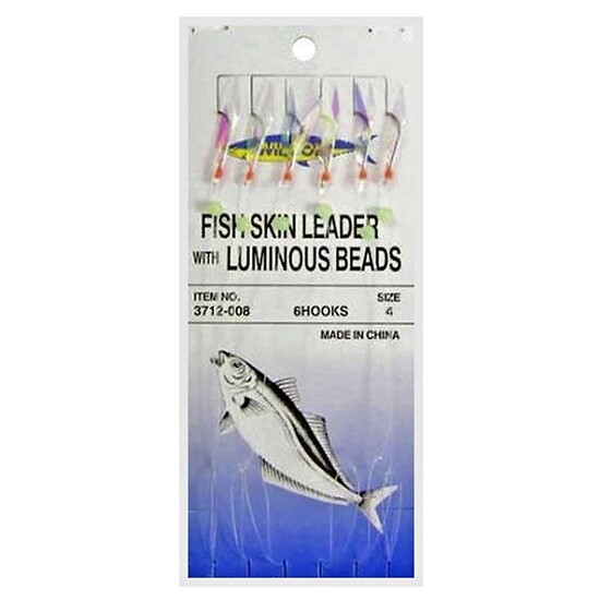 Wilson Bait Jig - Fish Skin Fishing Rig 6 Hooks Size 4