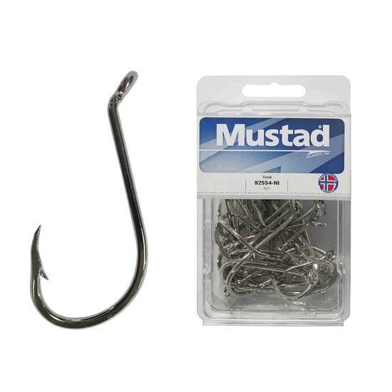 Mustad 92554 - Size 1/0 Qty 25 - Beak Hook Suicide 2x Strong