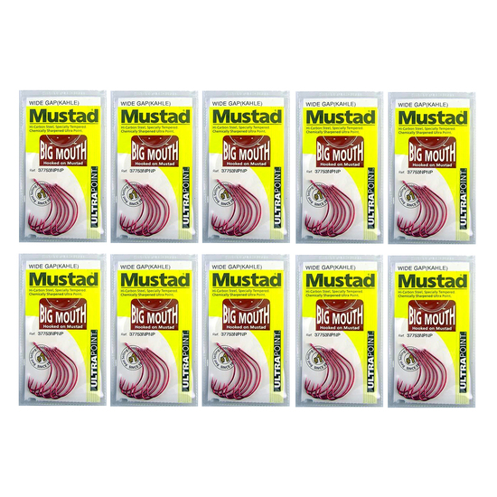 Mustad Big Mouth Size 2/0- 37753npnp-Bulk 10 Pce Value Pack-Chemically Sharpened
