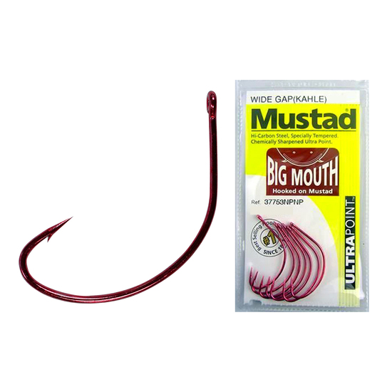 Mustad Big Mouth Size 3/0 Qty 6 - 37753npnp - Chemically Sharpened Fishing Hooks