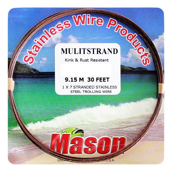 30ft Coil of 125lb Mason Multistrand Stainless Steel Wire Fishing Leader