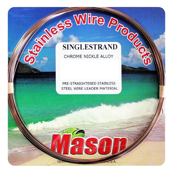 25ft Coil of 240lb Mason Single Strand Stainless Steel Wire Fishing Leader