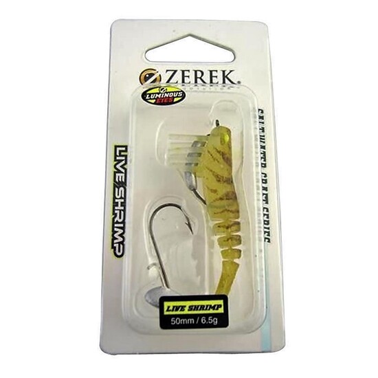 Zerek Live Shrimp - 50mm Pre Rigged Lumo Eyes - 03 Colour - Kevlar Jointed Body