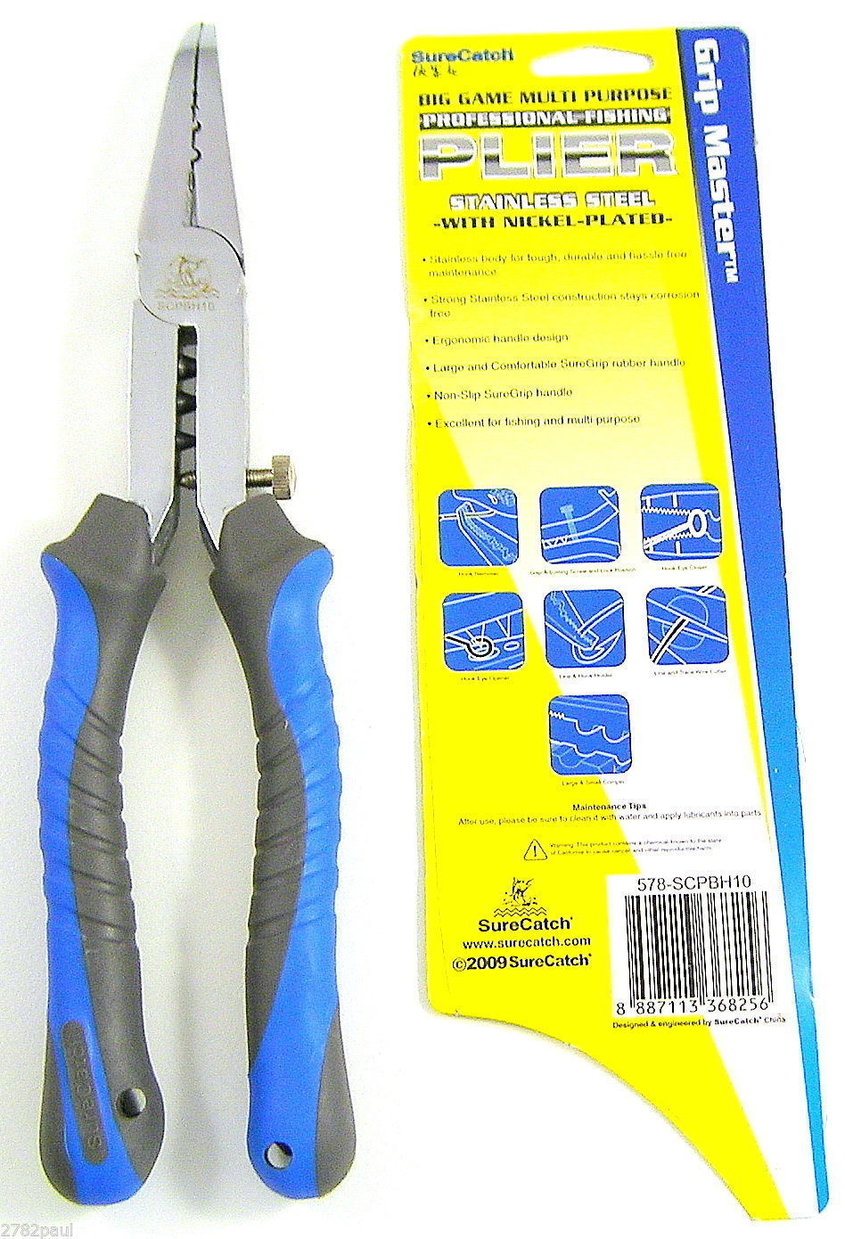 Surecatch 10 Inch Multi Purpose Ganging Fishing Pliers with Wire