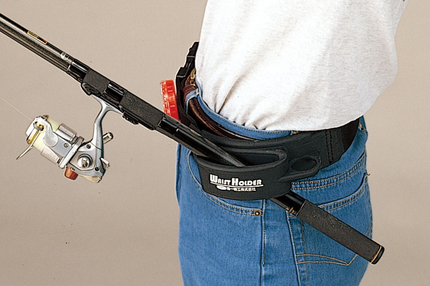 Daiichiseiko Rubber Waist Belt Fishing Rod Holder with Detachable Dial Pack