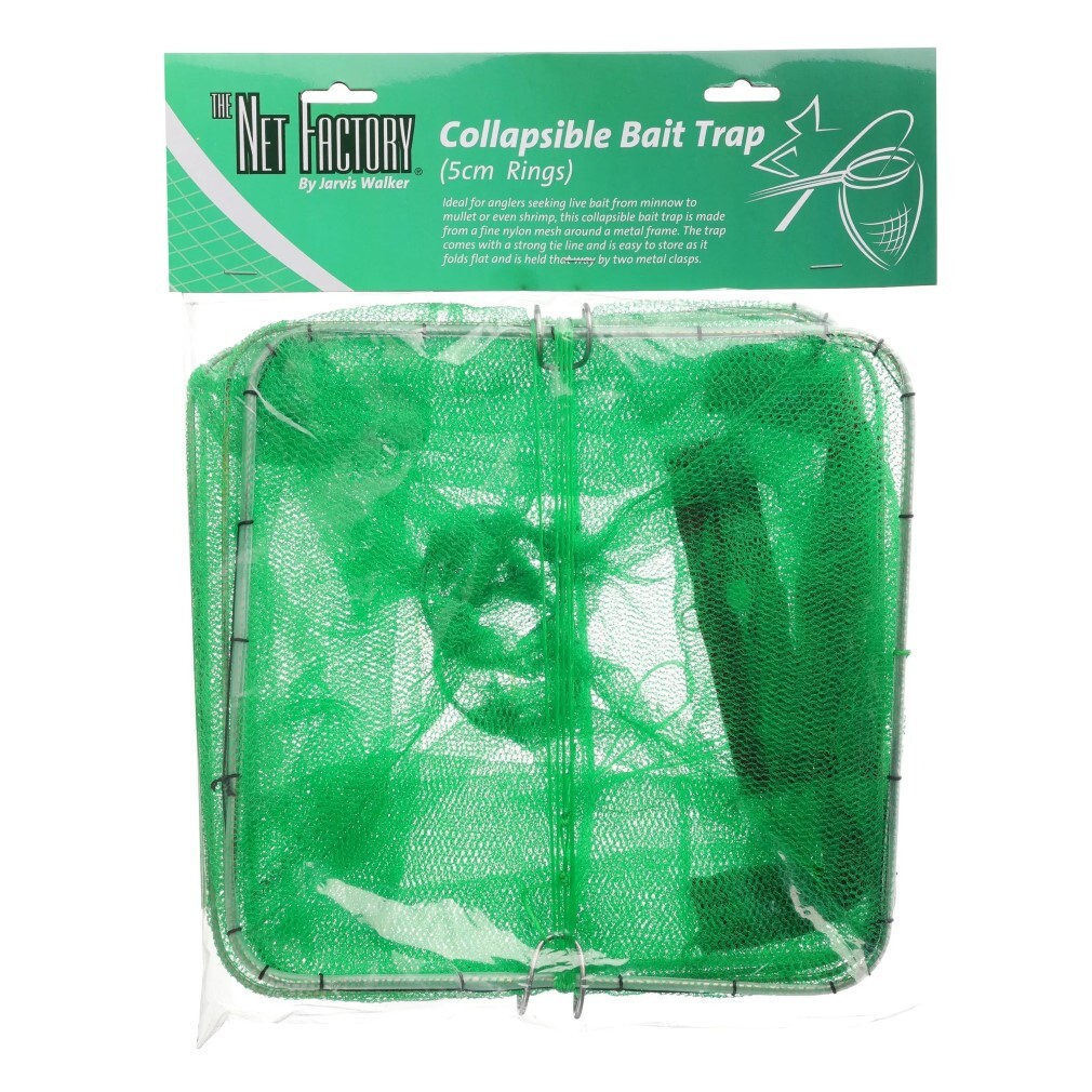 Jarvis Walker Net Factory Collapsible Bait Trap with 2 Inch Entry Rings