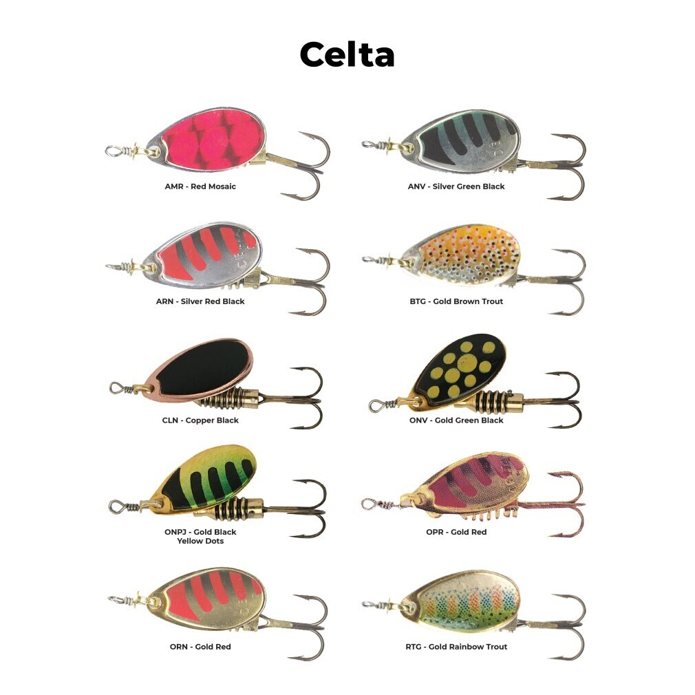 2 Pack of Size 2 Rublex Celta Inline Spinner Lure - 3.5gm