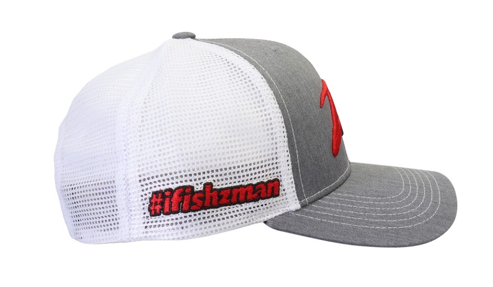 Zman Heather Grey/White Premium Trucker Cap - Fishing Hat with