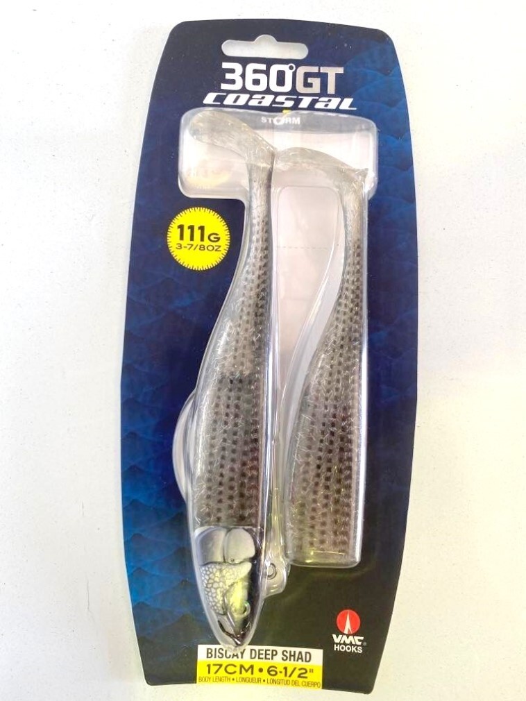 2 Pack of 17cm Storm Biscay Deep Shad Soft Body Fishing Lures Mullet