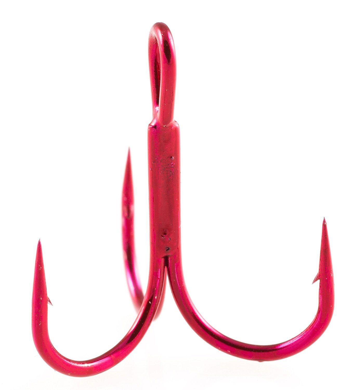 5 Pack of Surecatch Red Chemically Sharpened Treble Fishing Hooks