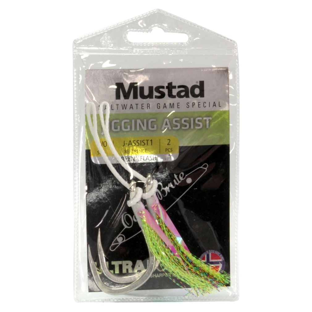 Mustad, Green, Flash, Ocean, Brute, Jig, Assist, Heavy, Fishing