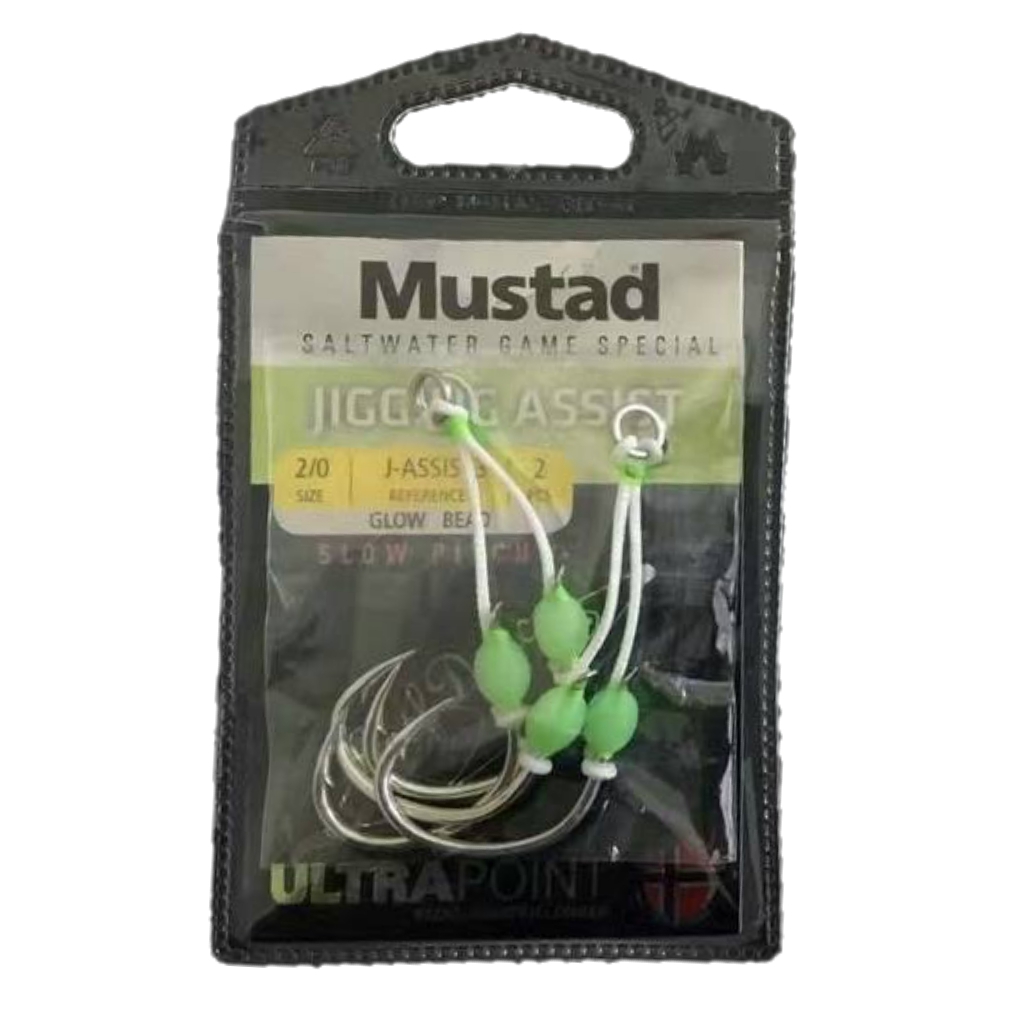 Mustad, Slow, Pitch, J-Assist, 3, Pre-Tied, Dual