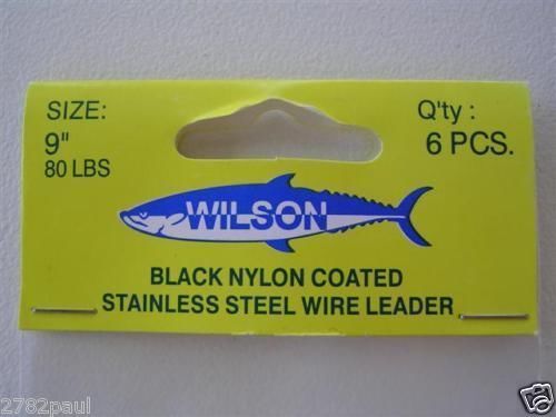 6 x Deluxe Black Nylon Coated Stainless Steel Wire Fishing Leaders - Wire Trace - Picture 15 of 55