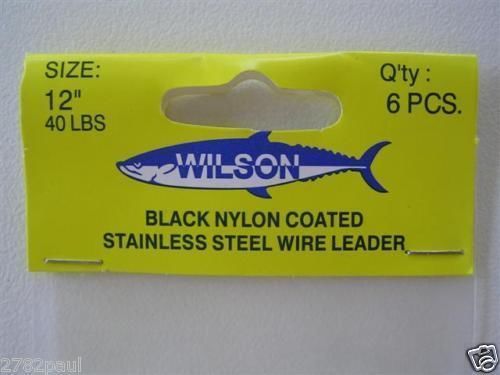6 x Deluxe Black Nylon Coated Stainless Steel Wire Fishing Leaders - Wire Trace - Picture 21 of 55