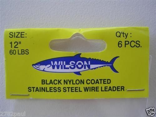 6 x Deluxe Black Nylon Coated Stainless Steel Wire Fishing Leaders - Wire Trace - Picture 27 of 55