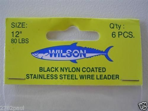 6 x Deluxe Black Nylon Coated Stainless Steel Wire Fishing Leaders - Wire Trace - Picture 33 of 55